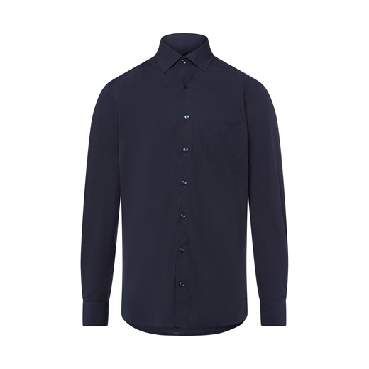 Andrew James Koszula męska Mężczyźni Regular Fit Bawełna granatowy jednolity ze sklepu vangraaf w kategorii Koszule męskie - zdjęcie 186274500