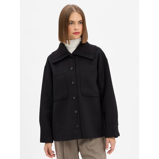 Opus Damska kurtka pudełkowa z zawartością wełny - Josia Kobiety czarny jednolity ze sklepu vangraaf w kategorii Marynarki damskie - zdjęcie 186274522