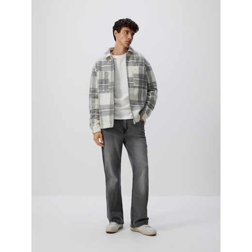 Reserved - Kurtka koszulowa w kratę - jasnoszary ze sklepu Reserved w kategorii Kurtki męskie - zdjęcie 186275534
