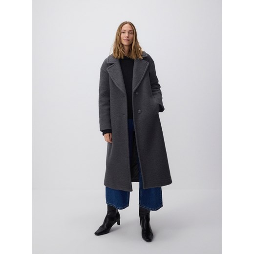 Reserved - Gładki płaszcz oversize - ciemnoszary Reserved XL wyprzedaż Reserved