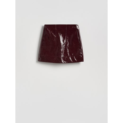 Reserved - Spódnica z imitacji skóry - bordowy Reserved XL Reserved