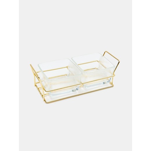 Sinsay - Taca do serwowania z dwoma miseczkami - złoty Sinsay One Size Sinsay