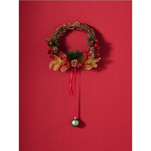 Sinsay - Świąteczny wieniec dekoracyjny - czerwony Sinsay One Size Sinsay