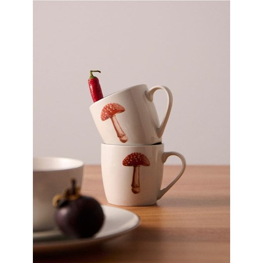 Sinsay - Ceramiczne kubki z nadrukiem muchomora 2 pack - wielobarwny ze sklepu Sinsay w kategorii Kubki - zdjęcie 186277640