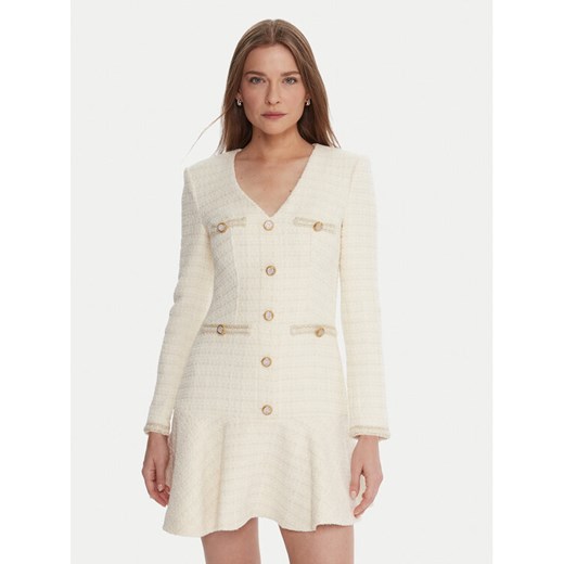 Marciano Guess Sukienka koktajlowa 5BGK36 7394A Écru Regular Fit ze sklepu MODIVO w kategorii Sukienki - zdjęcie 186277803