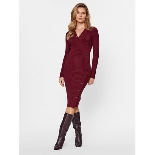 Guess Sukienka dzianinowa Cecile W3BK39 Z2V42 Bordowy Slim Fit Guess M MODIVO