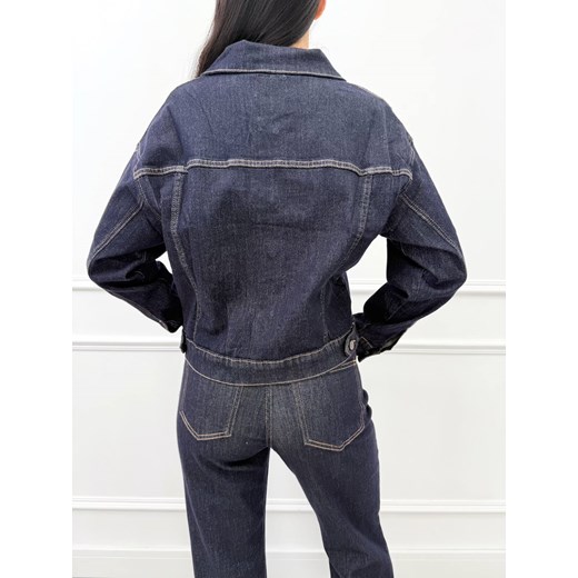 Granatowa Jeansowa Kurteczka Modnakiecka.pl 42 ModnaKiecka.pl