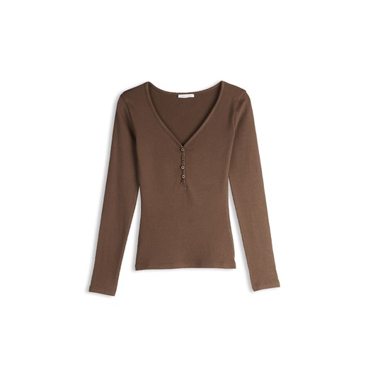 GATE Prążkowany top z guzikami 34 ze sklepu gateshop w kategorii Bluzki damskie - zdjęcie 186279364