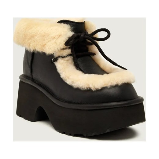 UGG Skórzane botki na platformie W ESMEE shearling | z dodatkiem wełny ze sklepu Gomez Fashion Store w kategorii Botki - zdjęcie 186279950