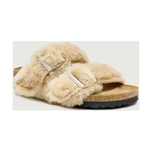 Birkenstock Skórzane obuwie domowe Arizona Shearling | z dodatkiem wełny ze sklepu Gomez Fashion Store w kategorii Kapcie damskie - zdjęcie 186279981