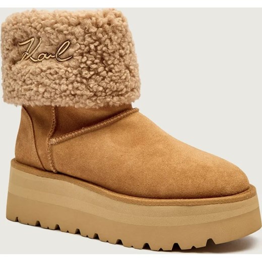 Karl Lagerfeld Śniegowce SKYLAR | shearling | zamsz ze sklepu Gomez Fashion Store w kategorii Śniegowce damskie - zdjęcie 186280102