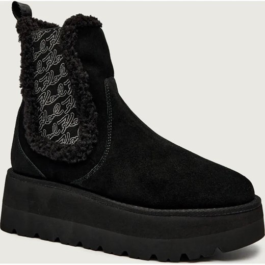 Karl Lagerfeld Śniegowce SKYLAR | shearling | zamsz ze sklepu Gomez Fashion Store w kategorii Śniegowce damskie - zdjęcie 186280103