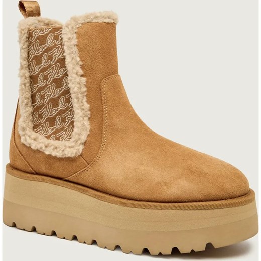 Karl Lagerfeld Śniegowce SKYLAR | shearling | zamsz ze sklepu Gomez Fashion Store w kategorii Śniegowce damskie - zdjęcie 186280104