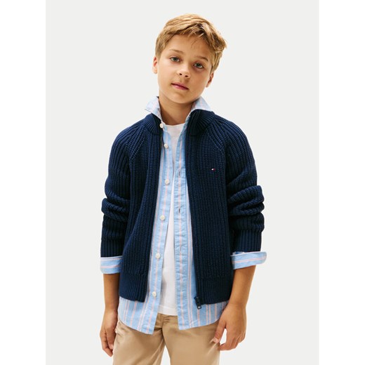 Tommy Hilfiger Kardigan KB0KB09913 Granatowy Regular Fit ze sklepu MODIVO w kategorii Swetry chłopięce - zdjęcie 186283741