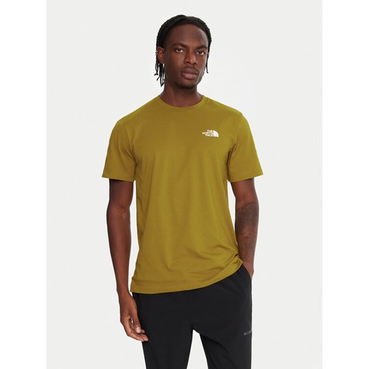 The North Face T-Shirt Simple Dome NF0A87NG Żółty Regular Fit ze sklepu MODIVO w kategorii T-shirty męskie - zdjęcie 186283760
