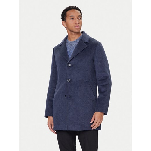 Guess Płaszcz wełniany M4BL3S WGJ82 Granatowy Slim Fit ze sklepu MODIVO w kategorii Płaszcze męskie - zdjęcie 186283813