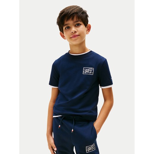 Tommy Hilfiger T-Shirt Varsity Print KB0KB09932 Granatowy Regular Fit ze sklepu MODIVO w kategorii T-shirty chłopięce - zdjęcie 186283820