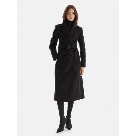 Patrizia Pepe Płaszcz wełniany 2O0195 A171 Czarny Regular Fit ze sklepu MODIVO w kategorii Płaszcze damskie - zdjęcie 186283894