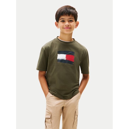 Tommy Hilfiger T-Shirt Flag Archive KB0KB10111 Zielony Regular Fit ze sklepu MODIVO w kategorii T-shirty chłopięce - zdjęcie 186283904