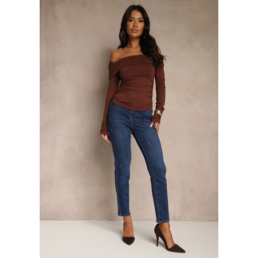 Niebieskie Jeansy Skinny Regular Waist z Dodatkiem Wiskozy Zenesia - id: HM5312-4-51-BLUE - marki Renee - 186285872 Niebieskie Jeansy Skinny Regular Waist z Dodatkiem Wiskozy Zenesia ze sklepu renee.pl w kategorii Jeansy damskie - zdjęcie 186285872