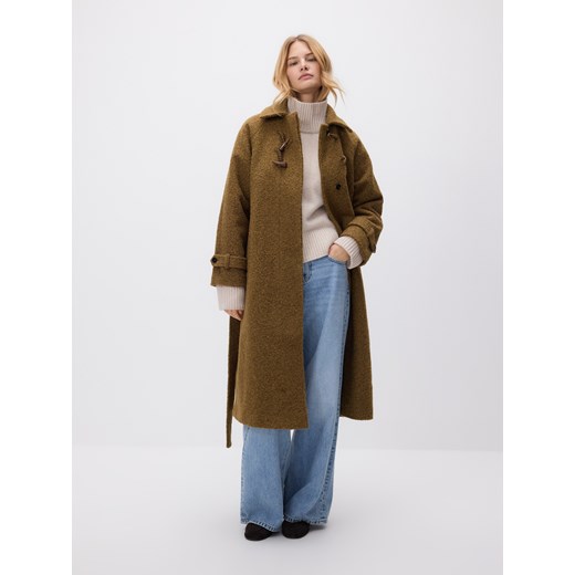 Reserved - Płaszcz z wiązaniem - oliwkowy ze sklepu Reserved w kategorii Płaszcze damskie - zdjęcie 186285943