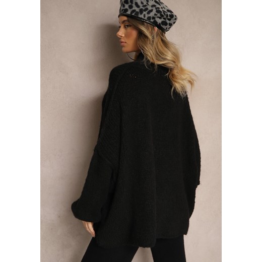 Czarny Golf Oversize z Domieszką Wełny Asintavira Renee ONE SIZE renee.pl