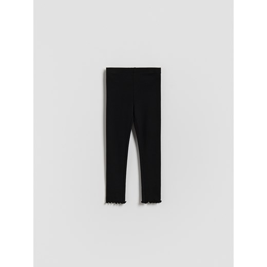 Reserved - Prążkowane legginsy - czarny ze sklepu Reserved w kategorii Spodnie dziewczęce - zdjęcie 186287930