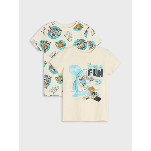 Sinsay - Koszulki Tom i Jerry 2 pack - kremowy ze sklepu Sinsay w kategorii T-shirty chłopięce - zdjęcie 186288104