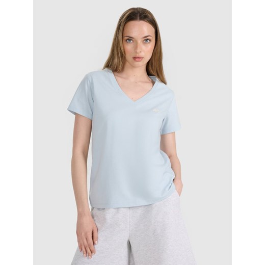 Damski t-shirt oversize 4F 4FRSS25TTSHF2778 - niebieski ze sklepu Sportstylestory.com w kategorii Bluzki damskie - zdjęcie 186288430