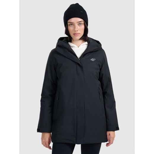 Damska parka zimowa 4F FRAW25TTJAF1027 - czarna ze sklepu Sportstylestory.com w kategorii Kurtki damskie - zdjęcie 186288621