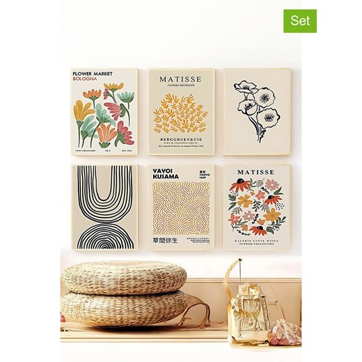 ABERTO DESIGN Druki artystyczne (6 szt.) w ramce - 33 x 48 cm ze sklepu Limango Polska w kategorii Obrazy - zdjęcie 186288920