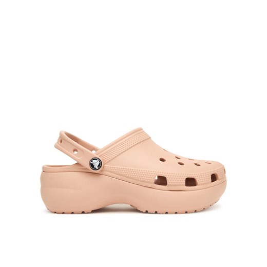 Klapki Crocs Classic Platform Clog 206750 Beżowy ze sklepu eobuwie.pl w kategorii Klapki damskie - zdjęcie 186290282