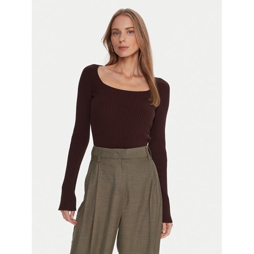 Kontatto Sweter 3M0830C Brązowy Slim Fit ze sklepu MODIVO w kategorii Swetry damskie - zdjęcie 186290911