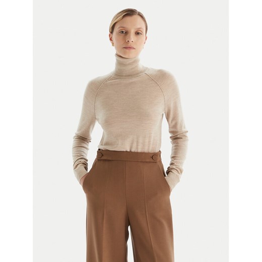 BOSS Golf Frizani 50548298 Beżowy Slim Fit ze sklepu MODIVO w kategorii Swetry damskie - zdjęcie 186290943