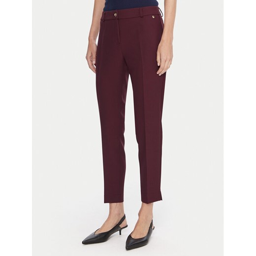 Maryley Spodnie damskie 25IB52Z/M17/43BU Bordowy Regular Fit ze sklepu MODIVO w kategorii Spodnie damskie - zdjęcie 186291003