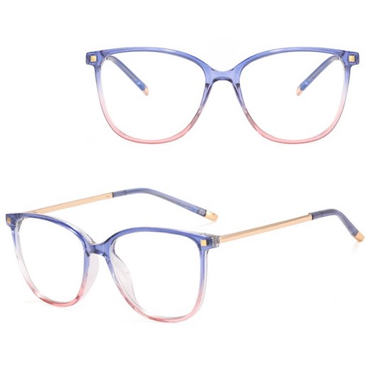 Okulary damskie kocie oczy zerówki do komputera BLUE LIGHT 25149G ze sklepu Stylion w kategorii Okulary zerówki damskie - zdjęcie 186293153