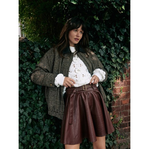 Reserved - Spódnica mini z paskiem - brązowy ze sklepu Reserved w kategorii Spódnice - zdjęcie 186293562