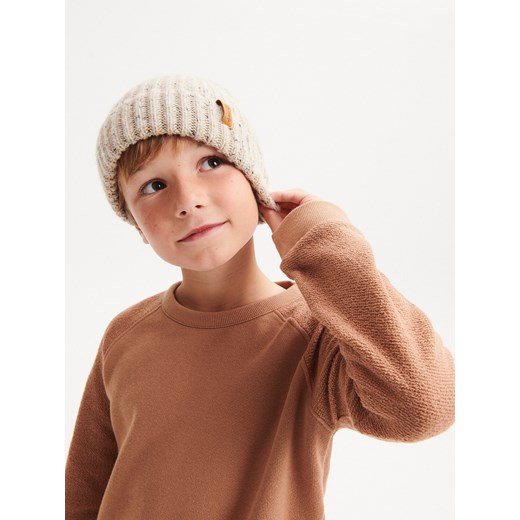 Reserved - Longsleeve oversize - beżowy ze sklepu Reserved w kategorii T-shirty chłopięce - zdjęcie 186293563