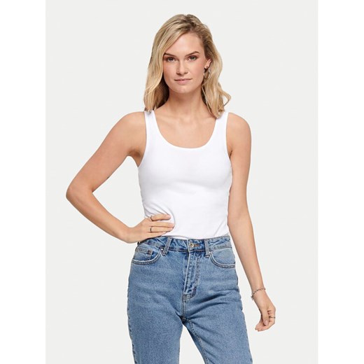 ONLY Top Live 15095808 Biały Stretch Fit ze sklepu MODIVO w kategorii Bluzki damskie - zdjęcie 186294820