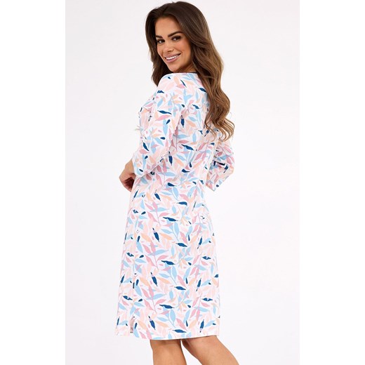 Bawełniana koszula nocna plus size 464/457 Hannah, Kolor biało-różowo-niebieski, Rozmiar 3XL, Cornette ze sklepu Primodo w kategorii Koszule nocne - zdjęcie 186295410