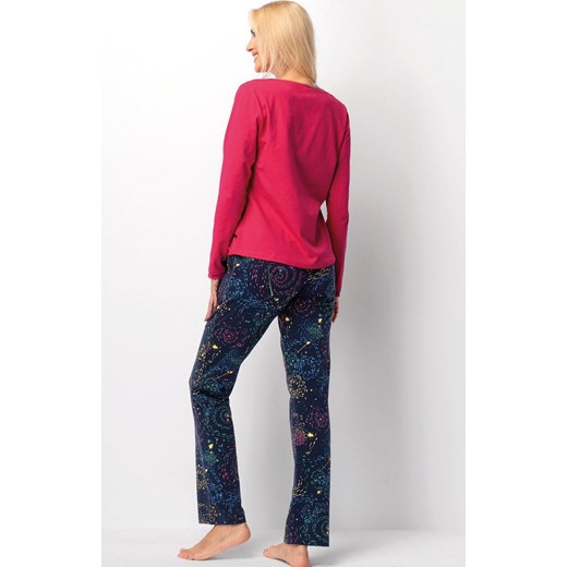 Długa piżama damska LNS 749, Kolor fuksja-granat, Rozmiar L, Key ze sklepu Primodo w kategorii Piżamy damskie - zdjęcie 186295563