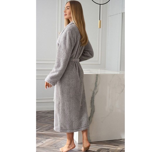 Szlafrok damski z wiązaniem szary 2560 Aura, Kolor szary, Rozmiar XL, L&amp;L ze sklepu Primodo w kategorii Szlafroki damskie - zdjęcie 186295663