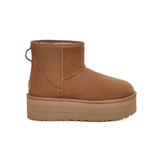 UGG Skórzane botki &quot;W Classic Mini Platform&quot; w kolorze jasnobrązowym 41 promocyjna cena Limango Polska