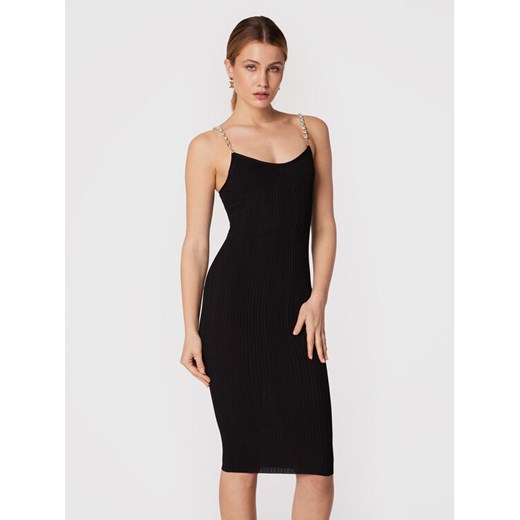 Elisabetta Franchi Sukienka koktajlowa AM-78S-27E2-V360 Czarny Slim Fit ze sklepu MODIVO w kategorii Sukienki - zdjęcie 186297910