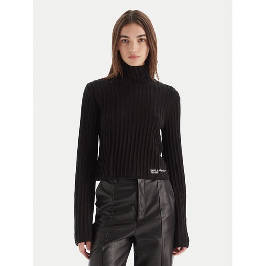 Karl Lagerfeld Jeans Golf A4W18021 Czarny Slim Fit ze sklepu MODIVO w kategorii Swetry damskie - zdjęcie 186298042