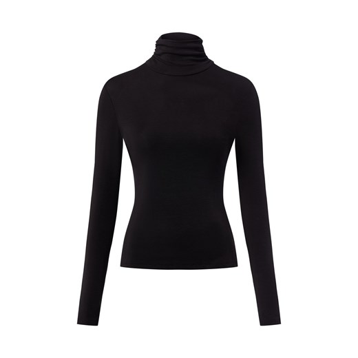 BOSS Orange Damska koszulka z długim rękawem - Eliana Kobiety Lyocell czarny jednolity ze sklepu vangraaf w kategorii Bluzki damskie - zdjęcie 186299552