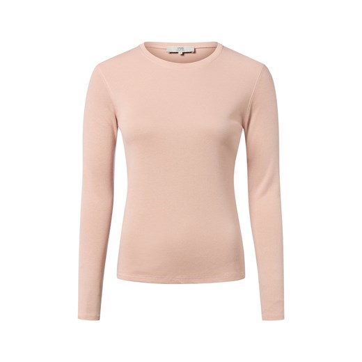 IPURI Damska koszulka z długim rękawem Kobiety Bawełna różowy jednolity ze sklepu vangraaf w kategorii Bluzki damskie - zdjęcie 186299560