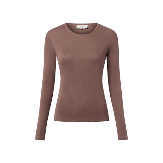 IPURI Damska koszulka z długim rękawem Kobiety Bawełna błotnisty jednolity ze sklepu vangraaf w kategorii Bluzki damskie - zdjęcie 186299562