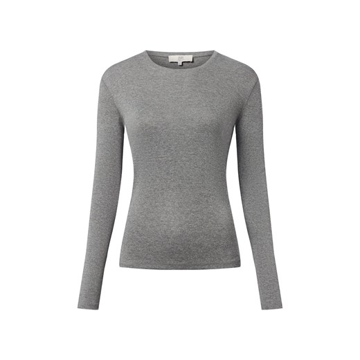 IPURI Damska koszulka z długim rękawem Kobiety Bawełna szary jednolity ze sklepu vangraaf w kategorii Bluzki damskie - zdjęcie 186299563