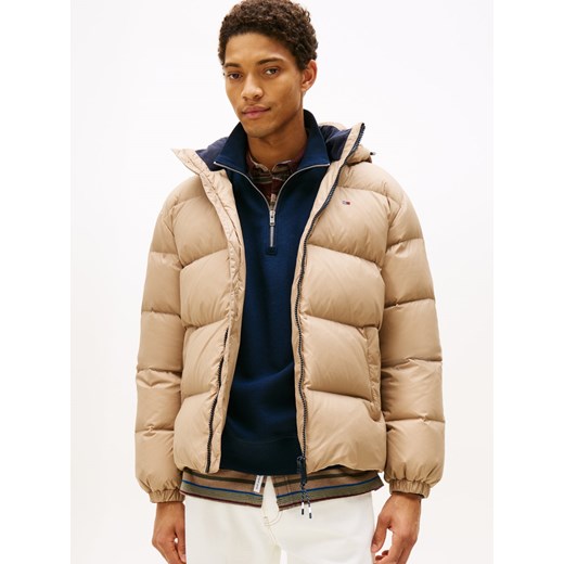 Tommy Jeans Pikowana kurtka męska Mężczyźni beżowy jednolity ze sklepu vangraaf w kategorii Kurtki męskie - zdjęcie 186299572